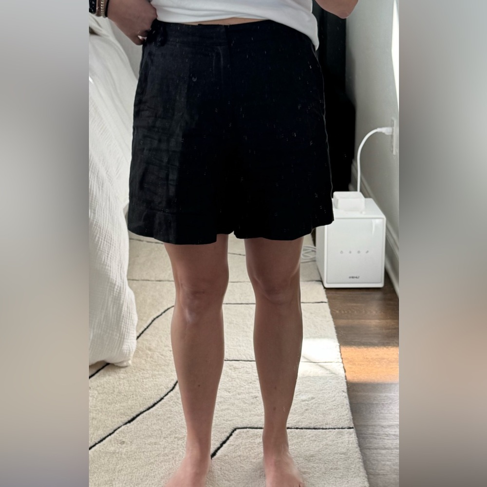 Massimo Dutti Black Women's Linen Shorts